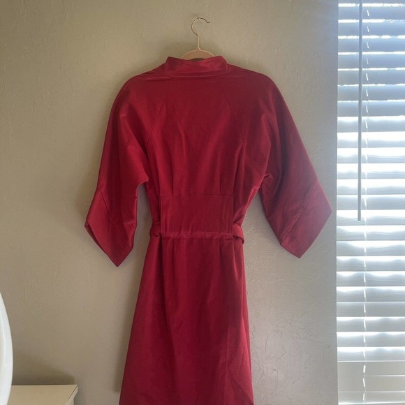 Vintage Vertigo Paris Coat‎ Dress Womens Size M Cotton Blend Short Sleeves Red - Picture 8 of 10
